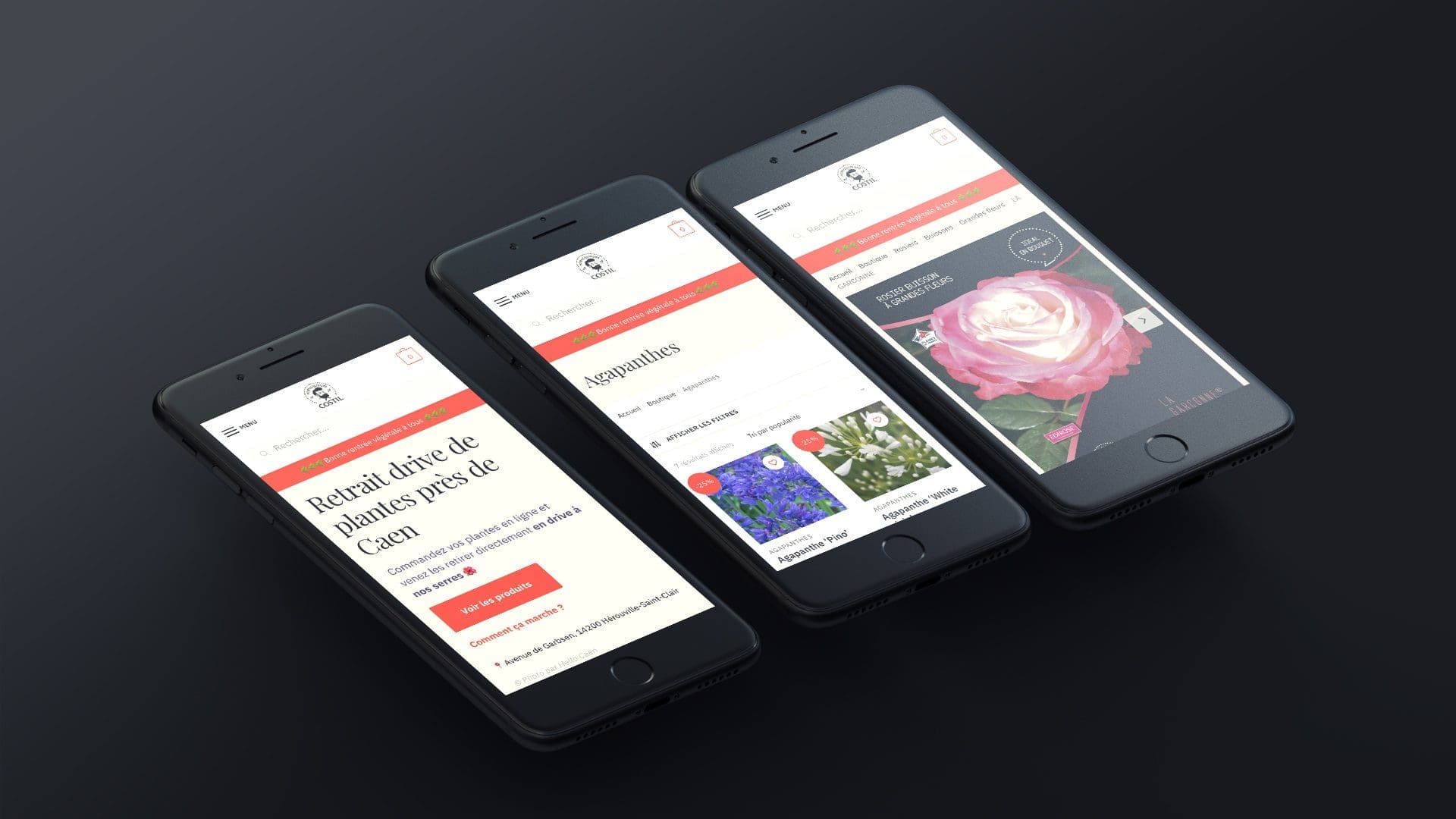 Projet Site e commerce Horticulteurs Costil iPhone